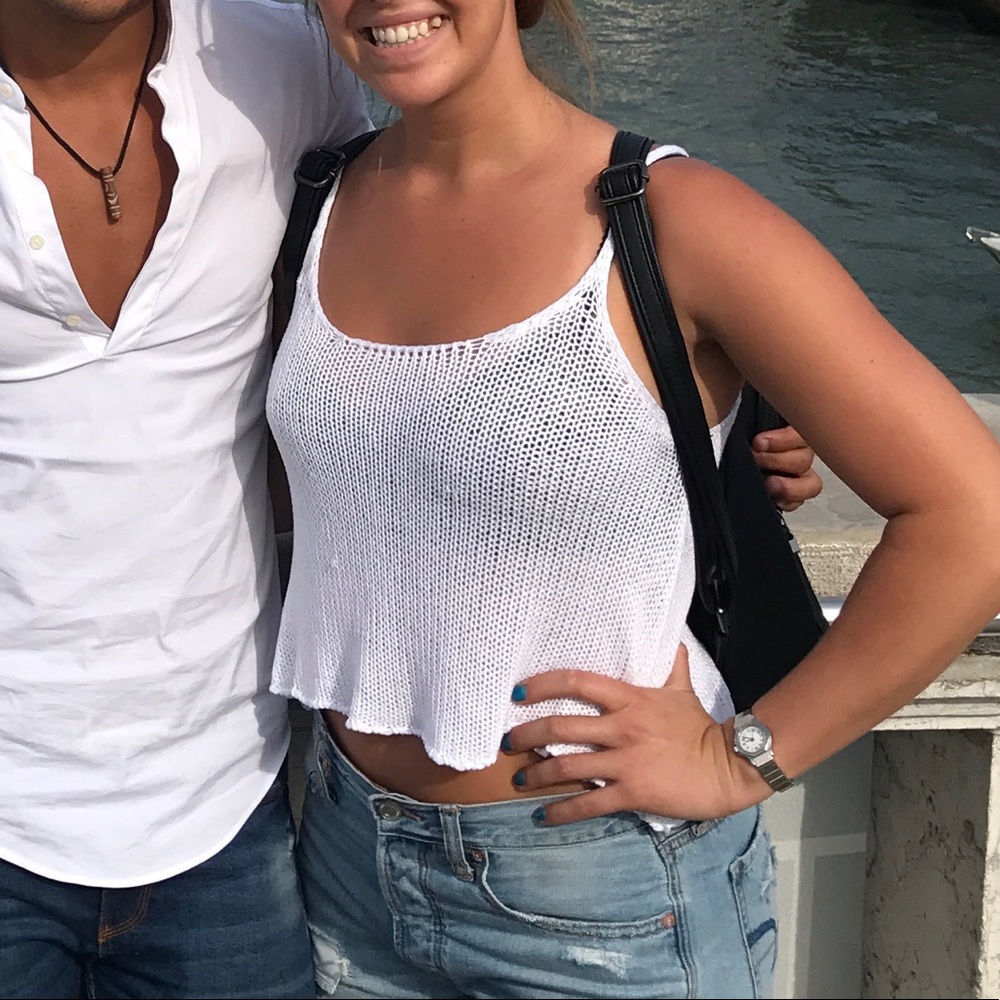White crochet top